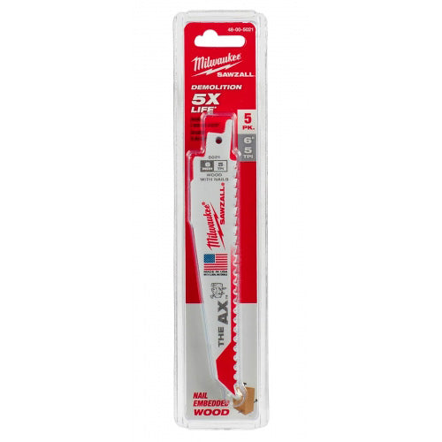 HOJA DE SIERRA SABLE 5 UNDS MILWAUKEE 152MM CORTE RAPIDO