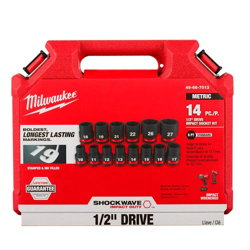 SET DE 14 DADOS DE IMPACTO CUADRO 1/2 MILWAUKEE 49-66-7013