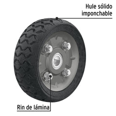 RUEDA P/CARRO T/ YEGUA COMPLETA PRETUL (TRUPER) IMPONCHABLE 6" # RD-62 (45480)