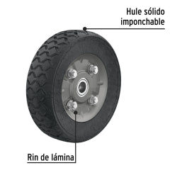 RUEDA P/CARRO T/ YEGUA COMPLETA PRETUL (TRUPER) IMPONCHABLE 7" #RD-72 (45483)