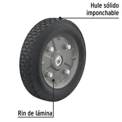 RUEDA P/CARRO T/ YEGUA COMPLETA PRETUL (TRUPER) IMPONCHABLE 9" # RD-92 (45487)