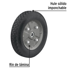 RUEDA P/CARRO T/ YEGUA COMPLETA PRETUL (TRUPER) IMPONCHABLE 10" # RD-102 (45035)
