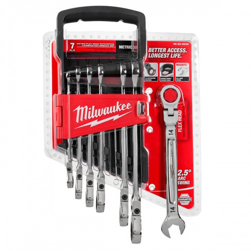 JUEGO DE LLAVES CON CHICHARRA ARTICULADA MM 7PZS MILWAUKEE