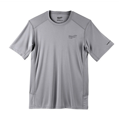 POLERA MANGA CORTA GRIS WORKSKIN MILWAUKEE TALLA M 414G-M