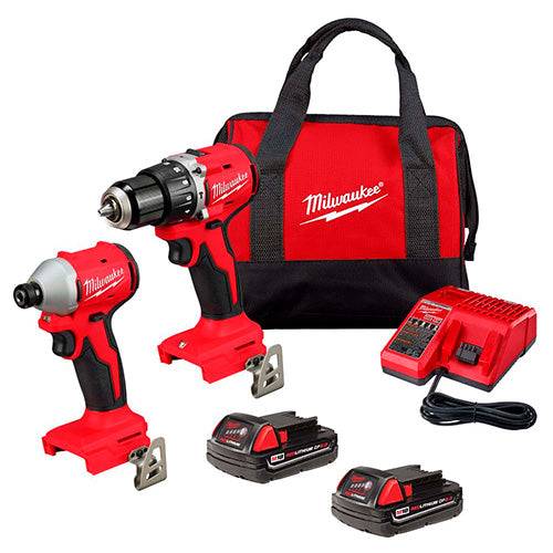 KIT TALADRO PERCUTOR Y ATORNILLADOR DE IMPACTO MILWAUKEE 18V
