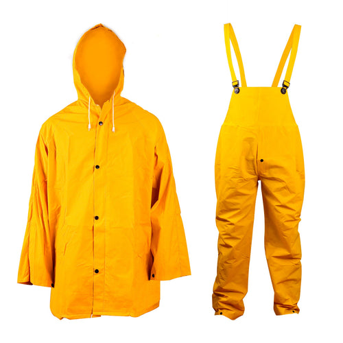 TRAJE IMPERMEABLE AMARILLO CHAQUETA Y JARDINERA M