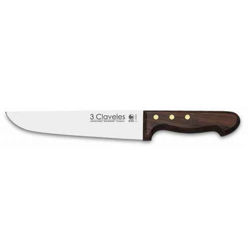 CUCHILLO TRES CLAVELES # 1084 INOX MGO MAD 20CMS CARNICERO