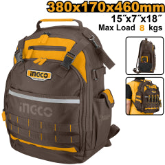 MOCHILA PORTAHERRAMIENTAS INGCO 8KG 380X170X460MM #HBP01028