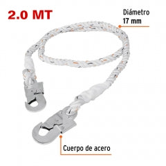 CUERDA DE SEGURIDAD TRUPER 2.O MT. 2 GANCHOS # CAB-5489-20 (14436)