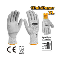 GUANTES INGCO INDUSTRIAL ANTICORTE XL #HGCG02-XL