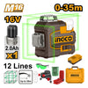 NIVEL LASER INALAM. INGCO AUTONIVELANTE 35 MTS 16V C/BATERIA Y CARGADOR # HLL301201