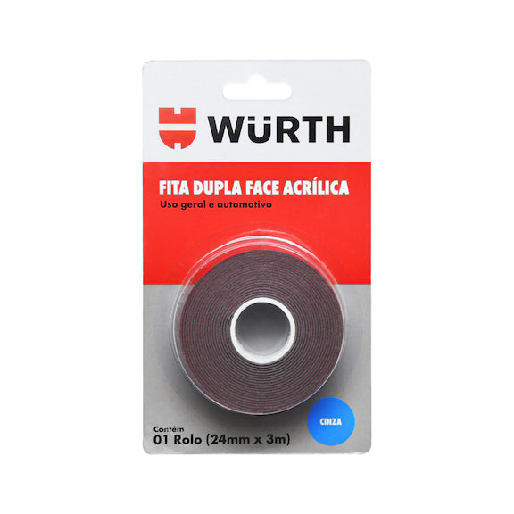 CINTA DOBLE FAZ GRIS 19MMX20M - WURTH - WURTH