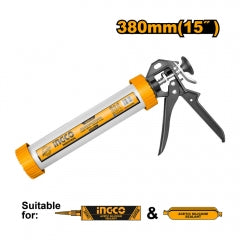 PISTOLA P.APLICAR SILICONA INGCO CARTUCHO ALUMINIO 15" # HCG0115
