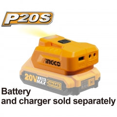 CARGADOR INGCO USB 20V.INALAMB.A BATERIA S/BAT.S/CARGADOR # CUCLI2022