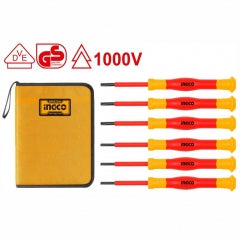 ATORNILLADOR INGCO AISLADO PRECISION 1000V JGO.6 PZAS # HKIPSD0601