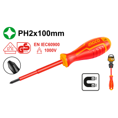 ATORNILLADOR INGCO ELECTRICO AISLADO 1000V PH2 X 100 MM # HISD81PH2100