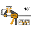 PRENSA RAPIDA INGCO INDUSTRIAL 18" SUJECION 135 KG # HQBC18801