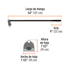 AZADON TRUPER FORJADO # 1 1.6 LBS C/MANGO FIBRA # AL-1M (10615)