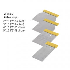 LAINA PRETUL (TRUPER) JGO 4PZAS 50-80-100-120 MM #CUÑ-4P (24200)