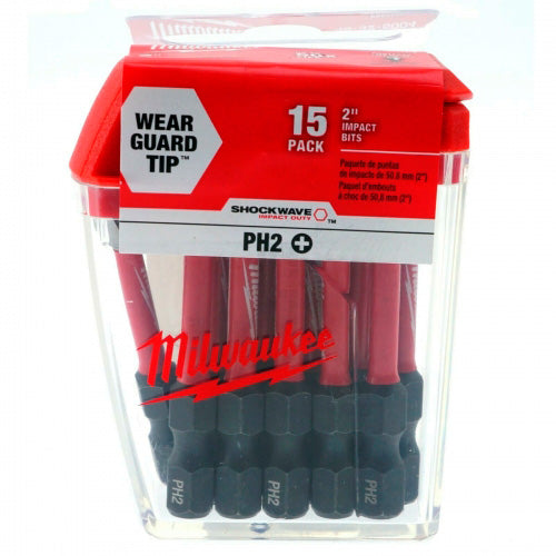 PUNTAS DE IMPACTO PH2 50MM MILWAUKEE 15 PIEZAS 48-32-5004