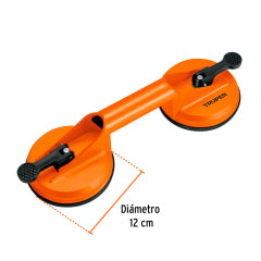 VENTOSA DE ALUMINIO TRUPER PARA VIDRIO 2 PLATOS # VEVI-2A (100761)