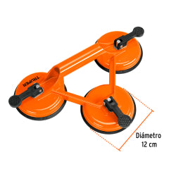 VENTOSA DE ALUMINIO TRUPER PARA VIDRIO 3 PLATOS # VEVI-3A (100762)