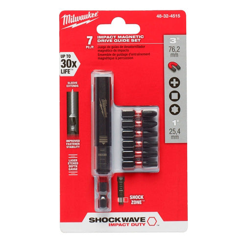 SET 6 PUNTAS + ADAPTADOR DE IMPACTO MILWAUKEE 48-32-4515