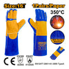 GUANTES CUERO  INGCO LARGO SOLDADOR TEMPERATURA MAX.350°  16" #  HGVW04