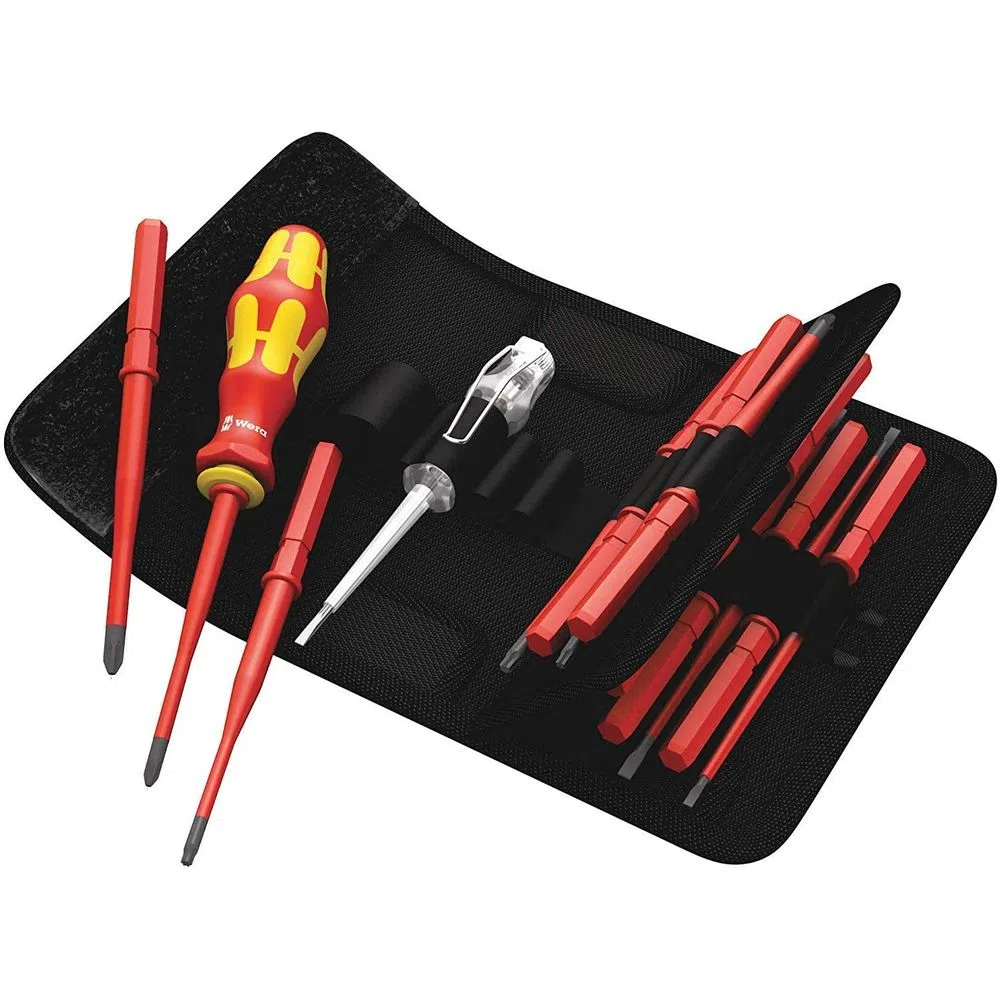 Set destornillador aislado Kraftform Kompakt con puntas + buscapolo 16 piezas 1000V VDE Wera