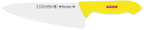CUCHILLO TRES CLAVELES # 1330 PROFLEX MGO.AMARILLO 25 CMS COCINERO
