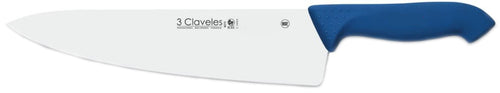 CUCHILLO TRES CLAVELES # 1334 PROFLEX MGO.AZUL 20 CMS COCINERO