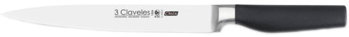 CUCHILLO TRES CLAVELES # 1526 INOX MGO MOLIB. VANADIO 20 CM TRINCHAR