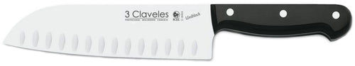 CUCHILLO TRES CLAVELES # 1124 INOX UNIBL 18 CMS SANTOKU