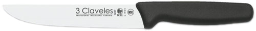 CUCHILLO TRES CLAVELES # 1235 MGO POLIPR NEGRO 13.5 CMS COCINERO