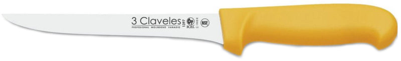 CUCHILLO TRES CLAVELES # 1397 POLIP. AMARILLO 18 CMS DESHUESAR