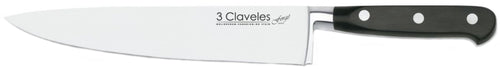 CUCHILLO TRES CLAVELES # 1564 INOX FORJADO EN CALIENTE FORGE COCINERO 25CM