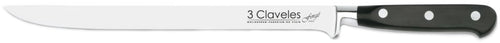 CUCHILLO TRES CLAVELES # 1566 INOX FORJADO EN CALIENTE FORGE JAMONERO 25CM
