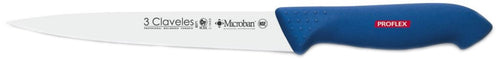 CUCHILLO TRES CLAVELES # 8271 PROFLEX 18CMS MGO.AZUL FILETEAR