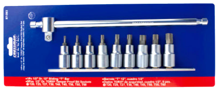 DADO CROSSMAN TAMPER PROOF TORX # 87-063 1/2 DR JGO.10 PZS EN DISPLAY