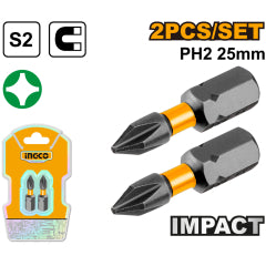 PUNTA INGCO IMPACTO PH2  25MM JGO.2 PZS # SDBIM71PH225