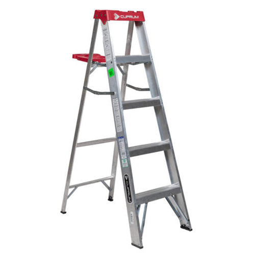 ESCALERA ALUMINIO TIJERA 1.53 M. 5 PELDAÑOS 150 KG CUPRUM