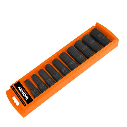 Juego de Dados de Impacto Largos 1/2". 10 Piezas Wokin