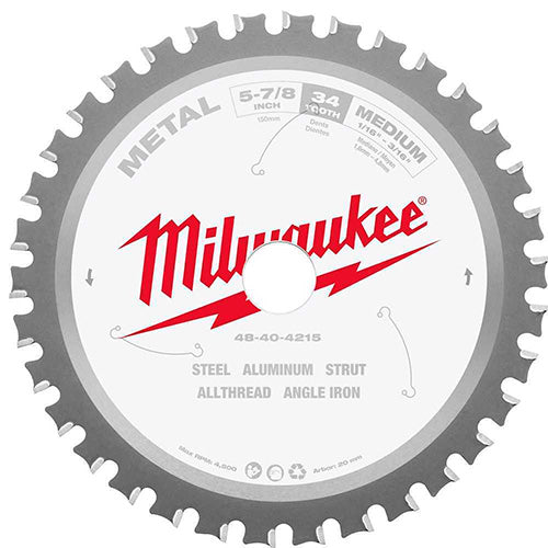 DISCO SIERRA CIRCULAR PARA METAL 5-7/8 MILWAUKEE 48-40-4215