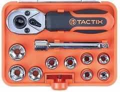 LLAVE DADO TACTIX # 900206 11 PZ. MINI C/CHICHARRA Y EXTENSION