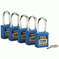 KIT DE 5 CANDADOS MK STEELPRO X10 AZUL