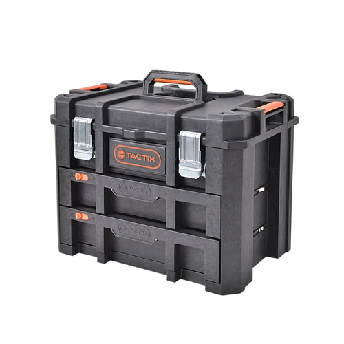 CAJA HERRAMIENTAS TACTIX #320362 C/2 CAJONES DIVISORES 37.1X52.8X39.9 CM