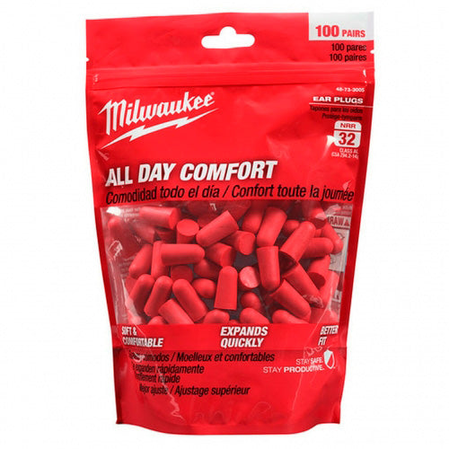 TAPONES PARA OIDOS DESECHABLES 100 UNDS MILWAUKEE 48-73-3005