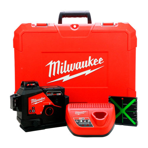 NIVEL LASER VERDE 3 LINEAS 360 M12 MILWAUKEE 3632-21