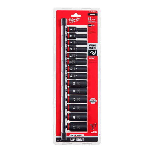 JUEGO DE DADOS DE IMPACTO METRICOS 14PZS MM 3/8 MILWAUKEE