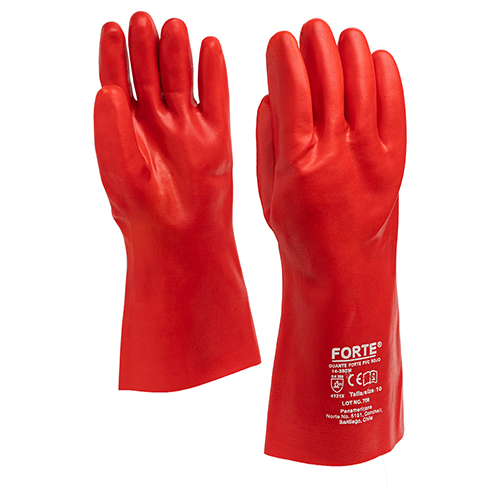 GUANTE PVC 14 -35 CM ROJO